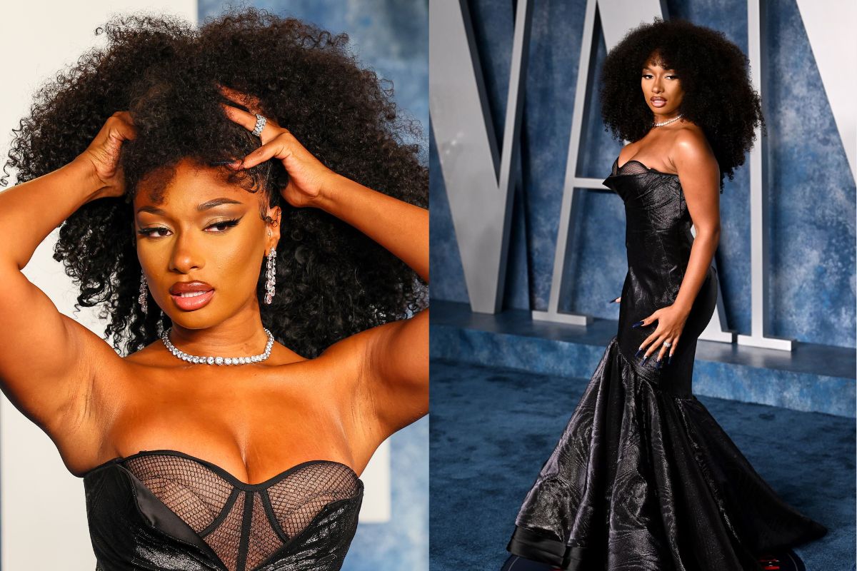 Megan Thee Stallion attending the Vanity Fair Oscar Party held at the Wallis Annenberg Center for the Performing Arts in Beverly Hills, Los Angeles, California, USA. Picture date: Sunday March 12, 2023.