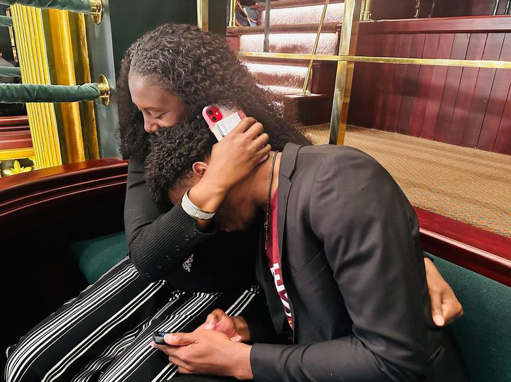 Amir Staten seen with his mother Karlyyne Staten
