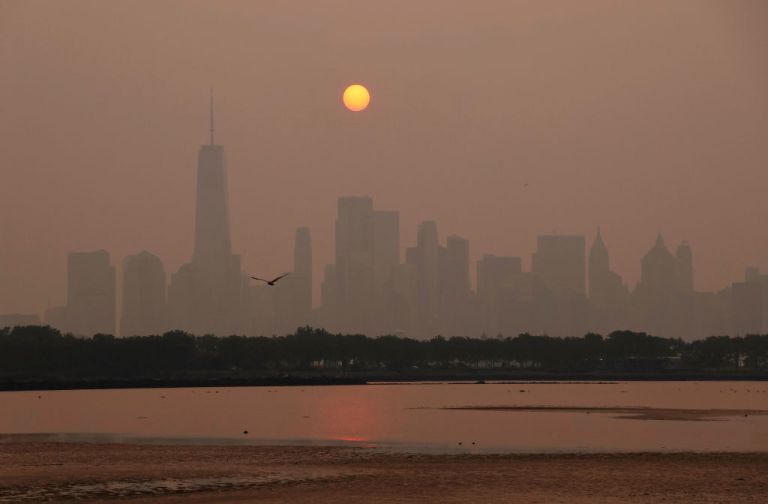 New York City Delaware Pennsylvania Smog Canadian Wildfires