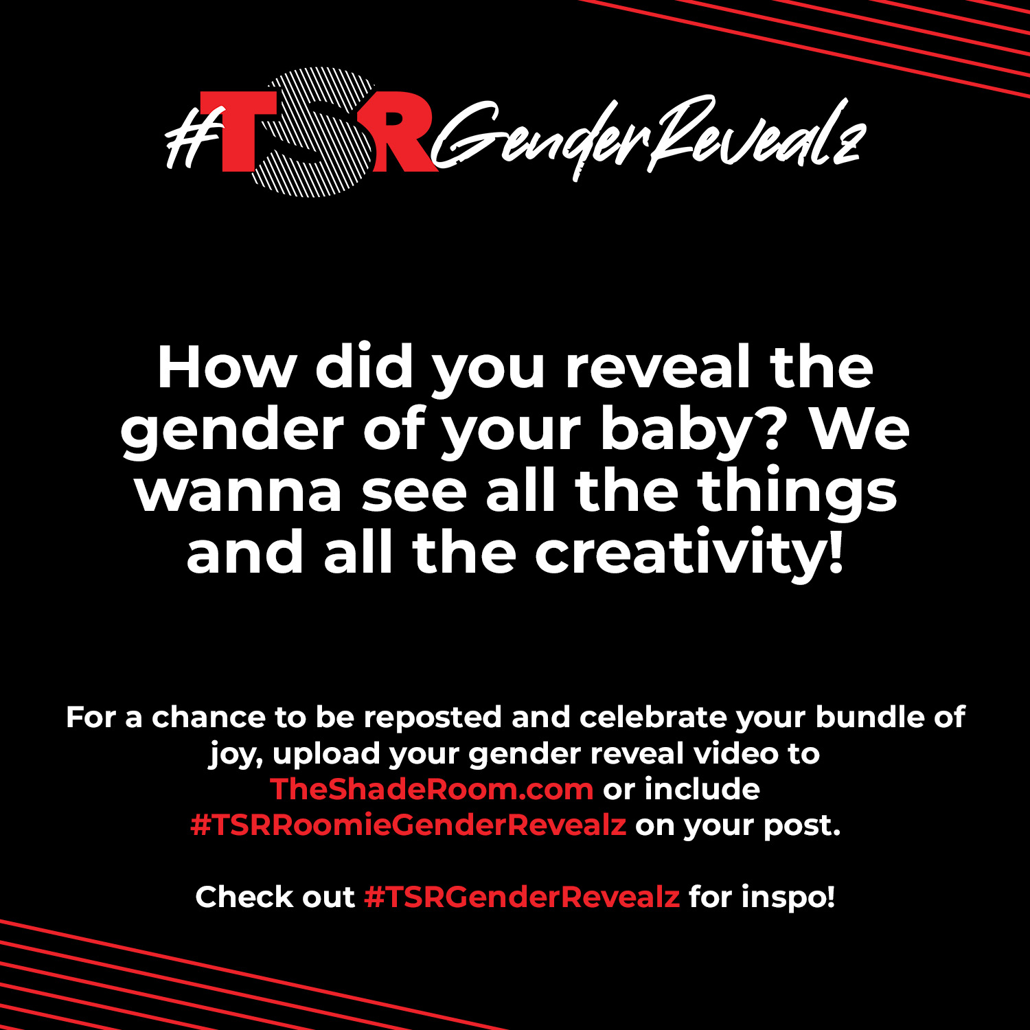 #TSRGenderRevealz: Submit Your Gender Reveal Video For A Chance To Get Featured!